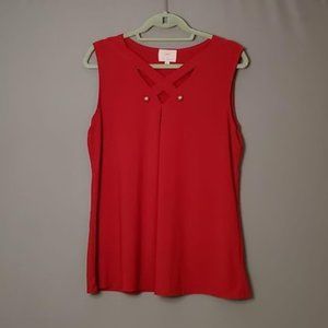 727 TREND, Sleeveless Top, Red, Size XL